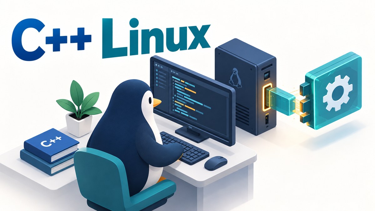 C++のプログラムから共有ライブラリを呼び出す方法（Linux編）を表すイメージイラスト