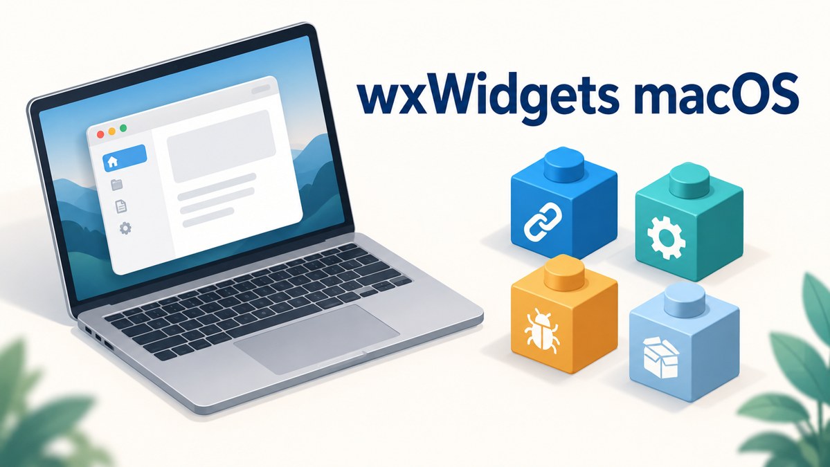 macOSでwxWidgets開発環境を整えるを表すイメージイラスト