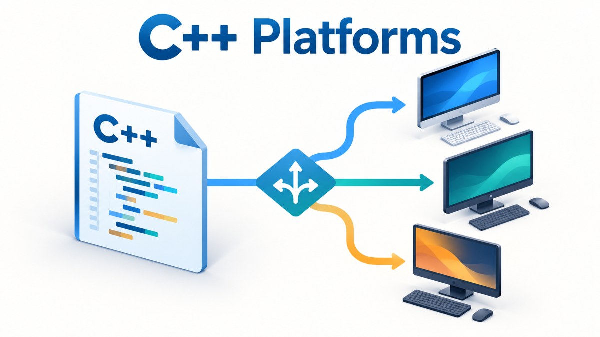 C/C++でOS依存処理の記述テンプレートを表すイメージイラスト
