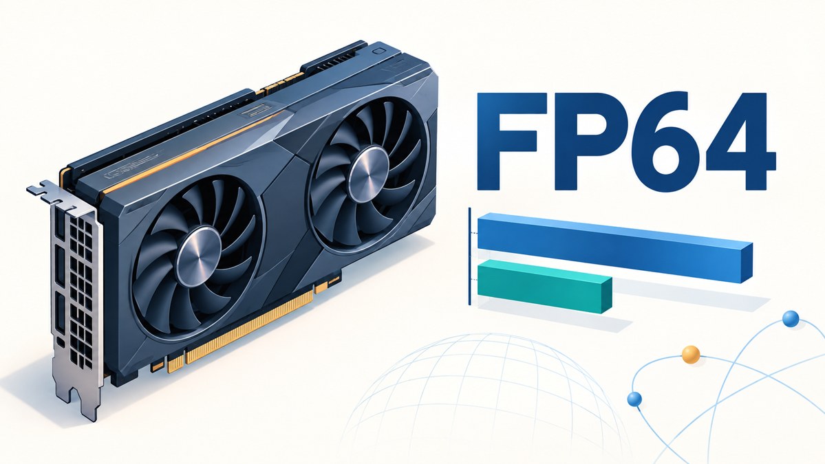 NVIDIA GPUのFP64性能を表すイメージイラスト